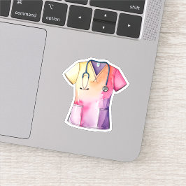 水彩画くず及び聴診器 シール