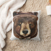 水彩画くまのファッション クッション (ブランケット)