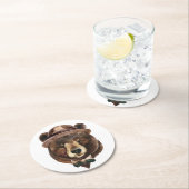 水彩画くまのファッション ラウンドペーパーコースター (インサイチュ)