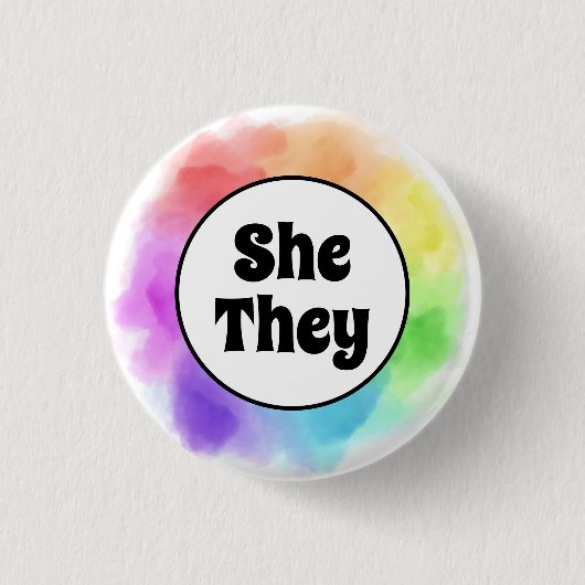 水彩画だと言う 缶バッジ (正面)