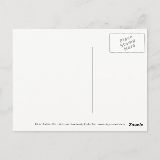 水彩画で描かれたフィリピン伝統料理 - ピノイ ポストカード (裏面)