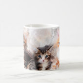 水彩画で描かれた三匹のかわいい子猫 コーヒーマグカップ (中央)