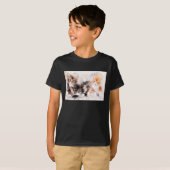 水彩画で描かれた三匹のかわいい子猫 Tシャツ (正面フル)