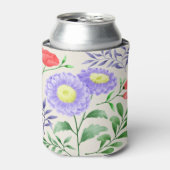 水彩画で描かれた花のセット 缶クーラー (缶正面)