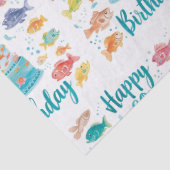 水彩画で描かれた釣り好きの80歳の誕生日 薄葉紙 (詳細)