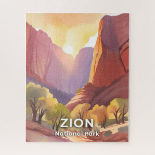 水彩画で描く Zion National Park   トラベル ジグソーパズル
