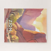 水彩画で描く Zion National Park | トラベル ジグソーパズル (横)