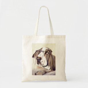 水彩画で絵を描かれるバセットの猟犬 トートバッグ