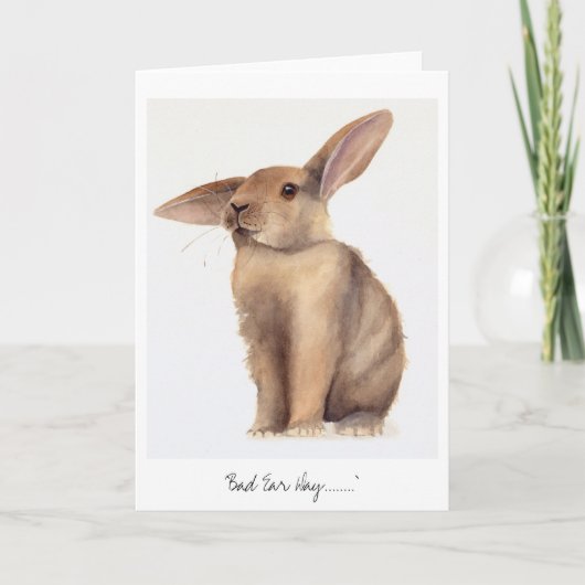 水彩画で絵を描かれる悪い耳日 カード (正面)