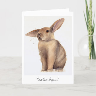 水彩画で絵を描かれる悪い耳日 カード