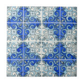 水彩画で絵を描かれる手によって切り分けられるタイルのデザイン タイル (正面)