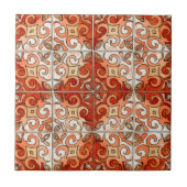 水彩画で絵を描かれる手によって切り分けられるタイルのデザイン タイル (正面)