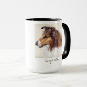 水彩画で絵を描かれる荒いコリー マグカップ (正面右)