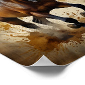 水彩画という，馬のイラストレーション走物 ポスター (角)