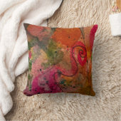 水彩画とインクかわいらし抽象芸術絵画の芸術 クッション (ブランケット)