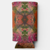 水彩画とインクかわいらし抽象芸術絵画の芸術 スリム缶クーラー (裏面)