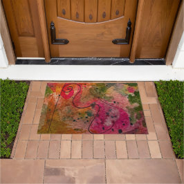 水彩画とインクかわいらし抽象芸術絵画の芸術 ドアマット