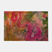 水彩画とインクかわいらし抽象芸術絵画の芸術 ドアマット (正面)