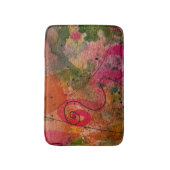 水彩画とインクかわいらし抽象芸術絵画の芸術 バスマット (正面縦)