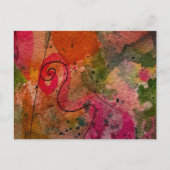 水彩画とインクかわいらし抽象芸術絵画の芸術 ポストカード (正面)