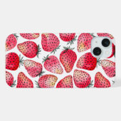 水彩画とインクのイチゴ iPhoneケース (裏面横)