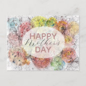 水彩画とインクパステルフローラアートマザーズデイ ポストカード (正面)