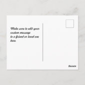 水彩画とインクピーコック ポストカード (裏面)