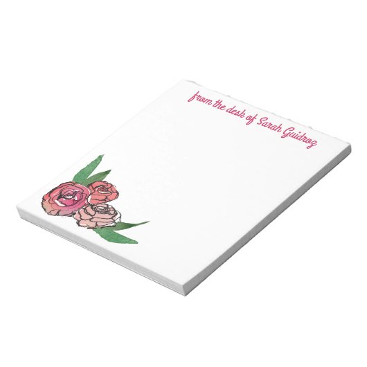 水彩画とインクフローラカスタムメモ帳 ノートパッド (回転)