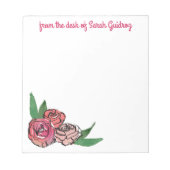 水彩画とインクフローラカスタムメモ帳 ノートパッド (正面)