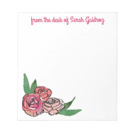 水彩画とインクフローラカスタムメモ帳 ノートパッド