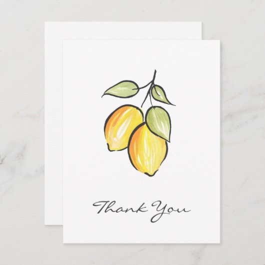 水彩画とインクレモンサンキューカード サンキューカード (正面/裏面)