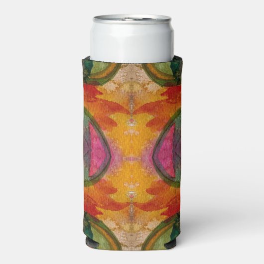 水彩画とインク抽象芸術表現芸術 スリム缶クーラー (Seltzer正面)