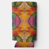 水彩画とインク抽象芸術表現芸術 スリム缶クーラー (裏面)