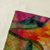 水彩画とインク抽象芸術表現芸術 ビーチタオル (インサイチュ)