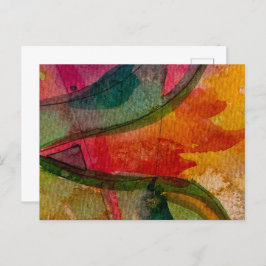 水彩画とインク抽象芸術表現芸術 ポストカード