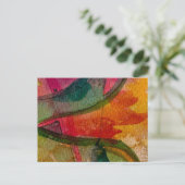 水彩画とインク抽象芸術表現芸術 ポストカード (スタンド正面)