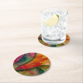 水彩画とインク抽象芸術表現芸術 ラウンドペーパーコースター (インサイチュ)