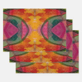 水彩画とインク抽象芸術表現芸術 ラッピングペーパーシート