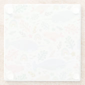 水彩画とシールパターン ガラスコースター (裏面)