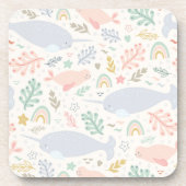 水彩画とシールパターン コースター (正面)