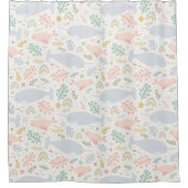 水彩画とシールパターン シャワーカーテン (正面)