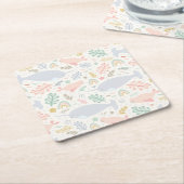 水彩画とシールパターン スクエアペーパーコースター (アングル)