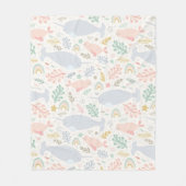 水彩画とシールパターン フリースブランケット (正面)