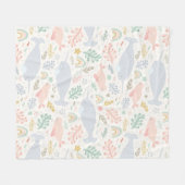 水彩画とシールパターン フリースブランケット (正面(横))