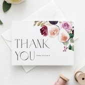 水彩画とバーガンディの花ありがとう ポストカード