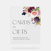 水彩画とベリーウェディングカードとギフト アクリルサイン (正面)