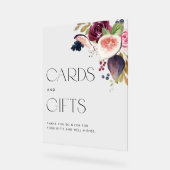 水彩画とベリーウェディングカードとギフト アクリルサイン (傾斜)