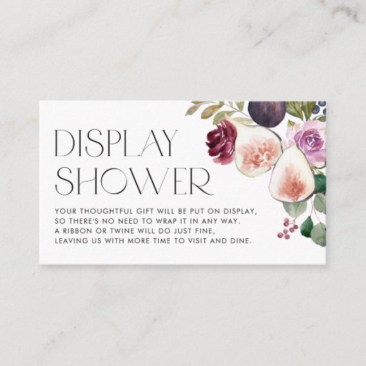 水彩画とベリーフローラ表示シャワー エンクロージャーカード (正面)