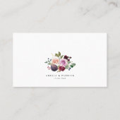 水彩画とベリーブルゴーニュフローラ結婚ズ プレイスカード (裏面)