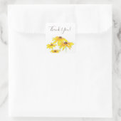 水彩画とペン黒目スーザン スクエアシール (バッグ)